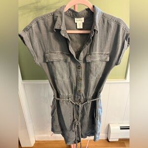 Nicole Miller New York Braided Rope Tie Romper Short Sleeve Size XS. Exc. cond.